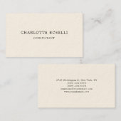 Minimalistisch Elegante klassische Berufliche Crem Visitenkarte (Vorne/Hinten)