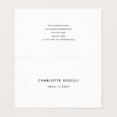 Minimalistisch Elegante klassische Berufliche Crem Visitenkarten (Außenseite Aufgefaltet)