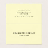 Minimalistisch Elegante klassische Berufliche Crem Visitenkarten (Außenseite Aufgefaltet)