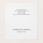 Minimalistisch Elegante klassische Berufliche Crem Visitenkarten (Außenseite Aufgefaltet)