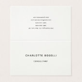 Minimalistisch Elegante klassische Berufliche Crem Visitenkarten (Außenseite Aufgefaltet)