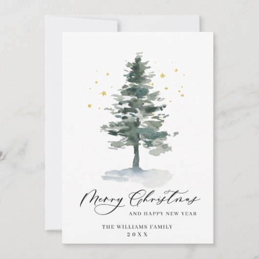 Minimalistisch Elegante Pine Tree Weihnachten 3 Fo (Vorderseite)