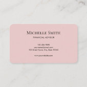 Minimalistisch elegante rosa Monogramm-Initialen E Visitenkarte (Rückseite)