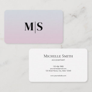 Minimalistisch elegante rosa Monogramm-Initialen f Visitenkarte