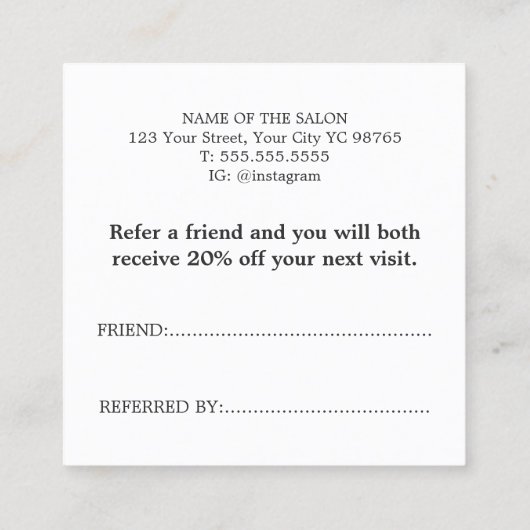 Minimalistisch Elegante Rose Frische Pasta machen Empfehlungskarte (Rückseite)