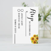 Minimalistisch Elegante rustikale Sonnenblumenhoch RSVP Karte (Stehend Vorderseite)
