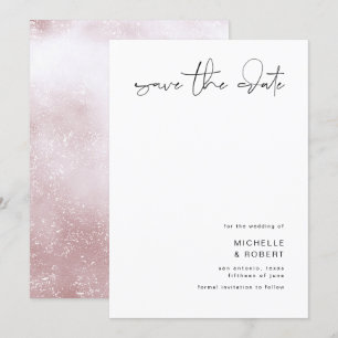Minimalistisch elegante Schrift Rose Gold Save-the Einladung