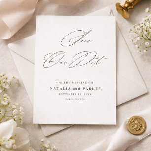 Minimalistisch elegante Schrift Save the Date