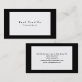 Minimalistisch Elegante Schwarz-weiß Moderne Visitenkarte (Vorne/Hinten)