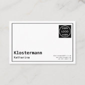Minimalistisch Elegante Schwarz Weiß Visitenkarte (Vorderseite)