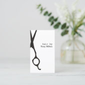 Minimalistisch Elegante Schwarz-weiße Haarstylisti Visitenkarte (Stehend Vorderseite)