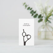 Minimalistisch Elegante Schwarz-weiße Haarstylisti Visitenkarte (Stehend Vorderseite)