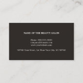 Minimalistisch Elegante Schwarz-weiße Haarstylisti Visitenkarte (Rückseite)