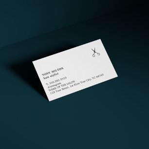 Minimalistisch Elegante Schwarz-weiße Haarstylisti Visitenkarte