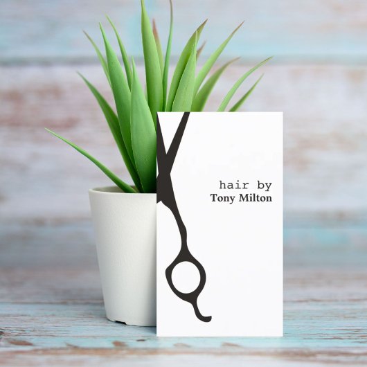 Minimalistisch Elegante Schwarz-weiße Haarstylisti Visitenkarte