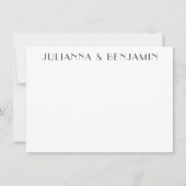 Minimalistisch Elegante Schwarz-weiße Kunst, Dicht Mitteilungskarte (Vorderseite)