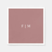 Minimalistisch elegante, staubige Rose Hochzeitsna Serviette (Vorderseite)