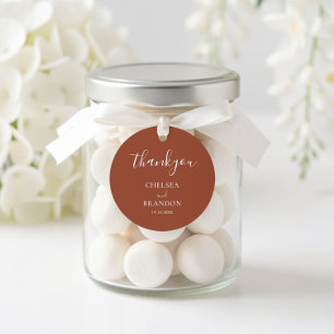 Minimalistisch Elegante Terrakotta Dankeschön Hoch Runder Aufkleber