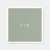 Minimalistisch elegante Weise grün Hochzeitsnapkin Serviette (Vorderseite)