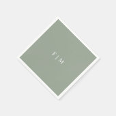 Minimalistisch elegante Weise grün Hochzeitsnapkin Serviette (Ecke)