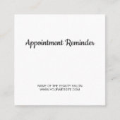 Minimalistisch Elegante Weiße Schönheit Ernennung Terminkarte (Vorderseite)