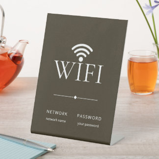 Minimalistisch elegante WiFi-Netzwerk-Passwort-Bra Sockelschild