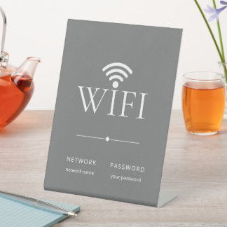 Minimalistisch elegante WLAN-Netzwerk-Passwort-Gra Sockelschild