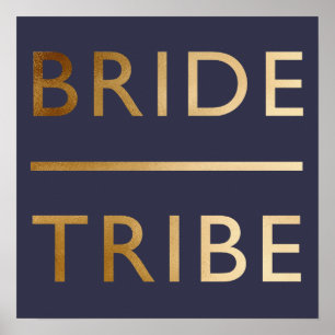 Minimalistisch eleganter Brautstamm Imitate Goldte Poster