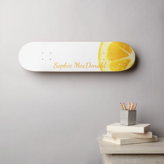 MINIMALISTISCH ELEGANTER FUN GELBE LEMONFRÜCHTE WE SKATEBOARD (Wandkunst (Horz))