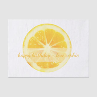 MINIMALISTISCH ELEGANTER FUN YELLOW LEMON FRUIT CU SEIDENPAPIER