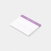 Minimalistisch Eleganter Lavendel Lined Personalis Post-it Klebezettel (angewinkelt)