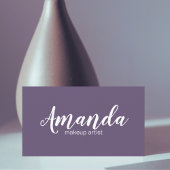 Minimalistisch Eleganter Lila White Makeup Artist Visitenkarte