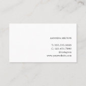 Minimalistisch Eleganter Lila White Makeup Artist Visitenkarte (Rückseite)