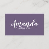 Minimalistisch Eleganter Lila White Makeup Artist Visitenkarte (Vorderseite)