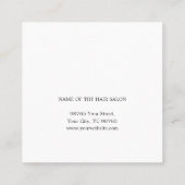 Minimalistisch Eleganter Schlichter Friseur Quadratische Visitenkarte (Rückseite)