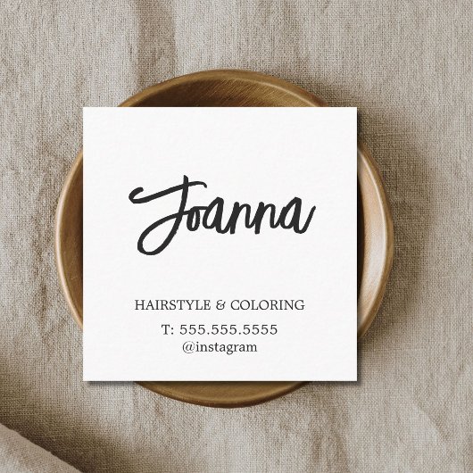 Minimalistisch Eleganter Schlichter Friseur Quadratische Visitenkarte
