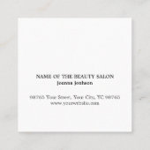 Minimalistisch Eleganter Schlichter Friseur Quadratische Visitenkarte (Rückseite)