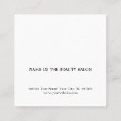 Minimalistisch Eleganter Schlichter Friseur Quadratische Visitenkarte (Rückseite)