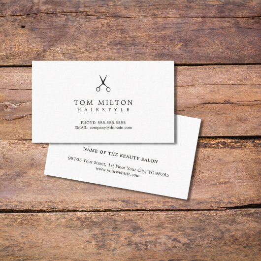 Minimalistisch Eleganter Schlichter Schwarz-weißer Visitenkarte