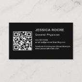 Minimalistisch Eleganter Schlichter Schwarzer Allg Visitenkarte (Rückseite)