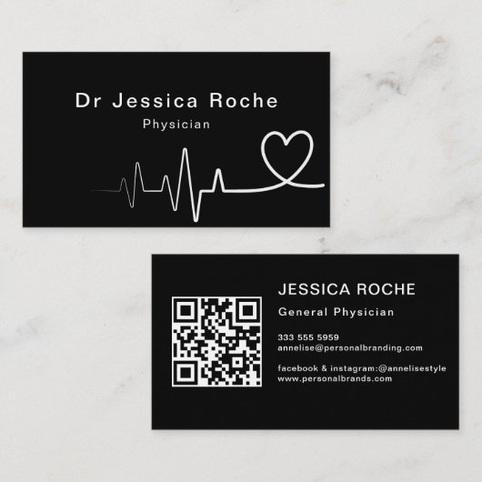 Minimalistisch Eleganter Schlichter Schwarzer Allg Visitenkarte (Vorne/Hinten)