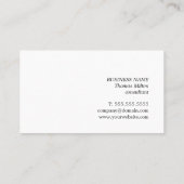 Minimalistisch Eleganter Schwarz-weißer Berater Visitenkarte (Rückseite)