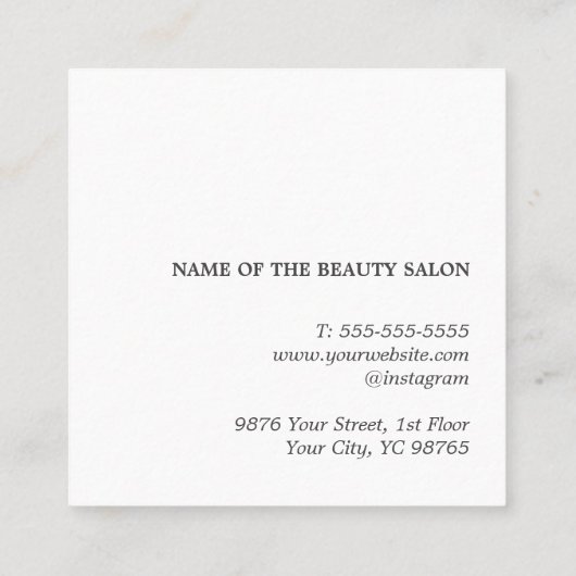 Minimalistisch Eleganter Schwarz-weißer Bold Salon Terminkarte (Rückseite)