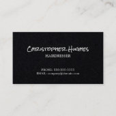 Minimalistisch Eleganter Schwarz-weißer Friseur Visitenkarte (Vorderseite)