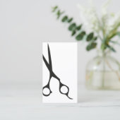 Minimalistisch Eleganter Schwarz-weißer Haarsalon Visitenkarte (Stehend Vorderseite)