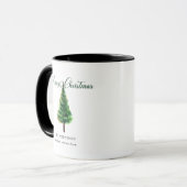 Minimalistisch Eleganter Weihnachtsbaum Wasserfarb Tasse (Vorderseite Links)