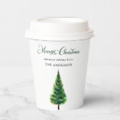 Minimalistisch Eleganter Weihnachtswald Pappbecher (Vorderseite)