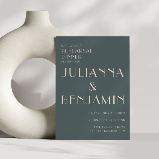 Minimalistisch Elegantes Aquamarines Abendessen un Einladung