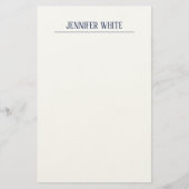 Minimalistisch Elegantes Blau und Weiß Schlicht Re Briefpapier (Vorderseite)