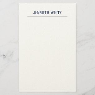 Minimalistisch Elegantes Blau und Weiß Schlicht Re Briefpapier